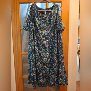 C. Wonder Blue Floral Midi Dress